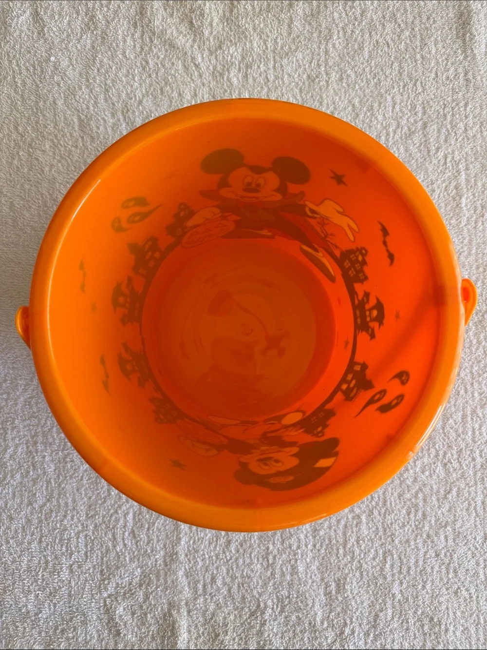 Disney Orange Mickey Mouse Halloween Treat Candy Bucket